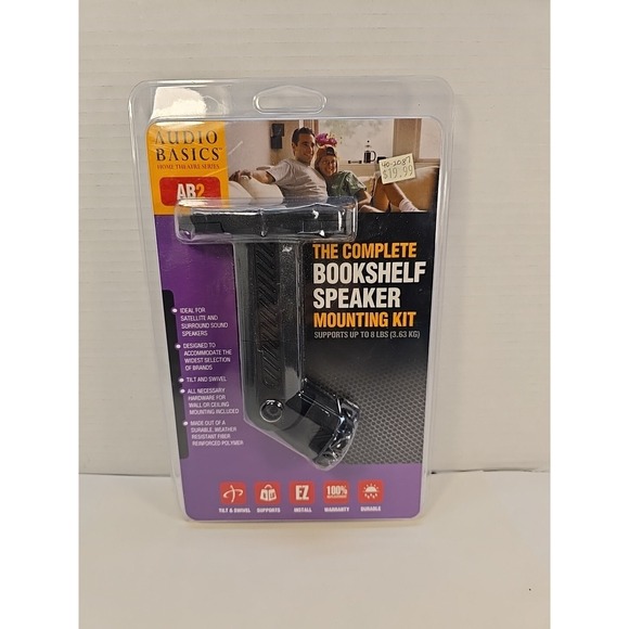 Audio Basics Home Theater Series AB2-B Bookshelf Speaker Mounting Kit Up To 8lbs - Picture 1 of 8